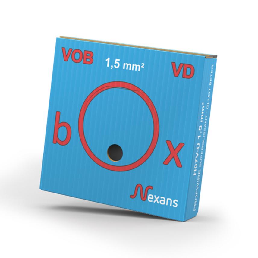 VOBbox H07V-U Eca 1.5 BLAUW D100 P6km